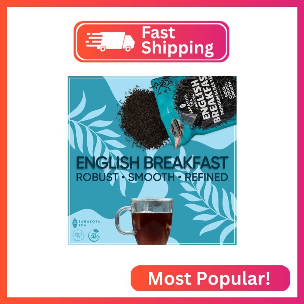 USDA Organic English Breakfast Loose Leaf Tea 1 lb – Strong Black Tea Blend, Ful