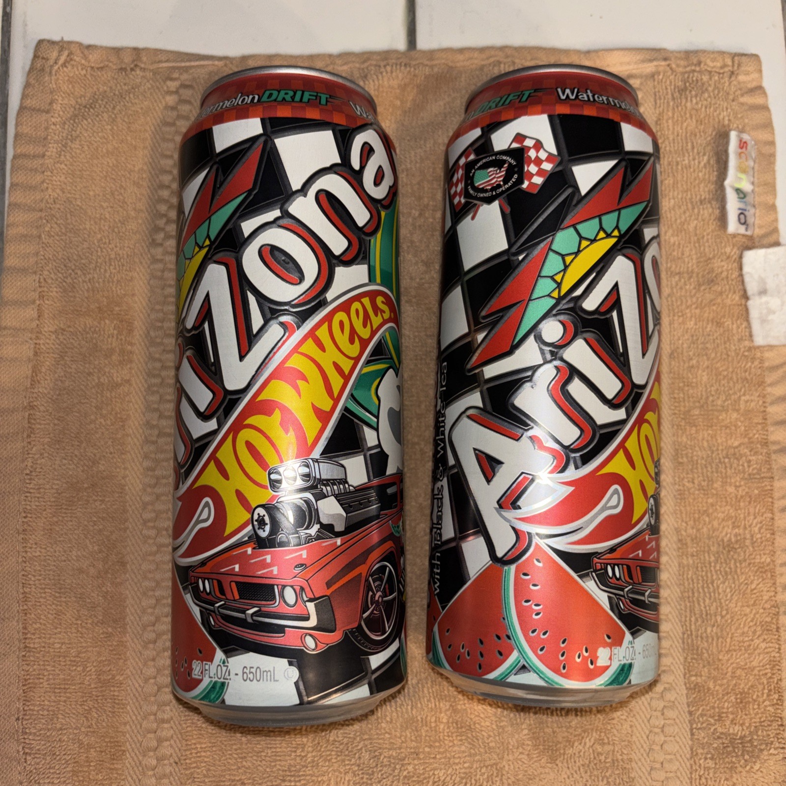 VERY HARD TO FIND!!! 2 WATERMELON DRIFT ARIZONAS CANS & THE 1991MAZDA HW PROMO