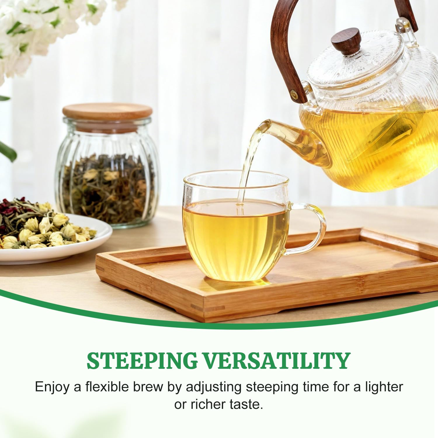 Organic Green Tea, 6.3 Oz (180G), 100 Tea Bags, Refreshing and Fragrant, Sustain
