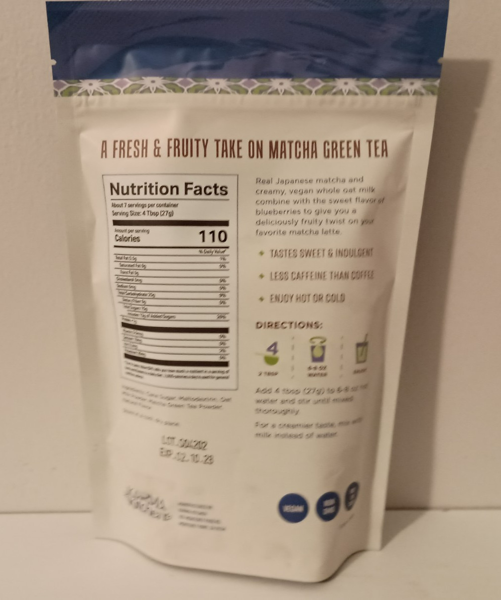Karma Kitchen Japanese Barista-Style Blueberry Matcha Latte w/ Whole Oat Milk