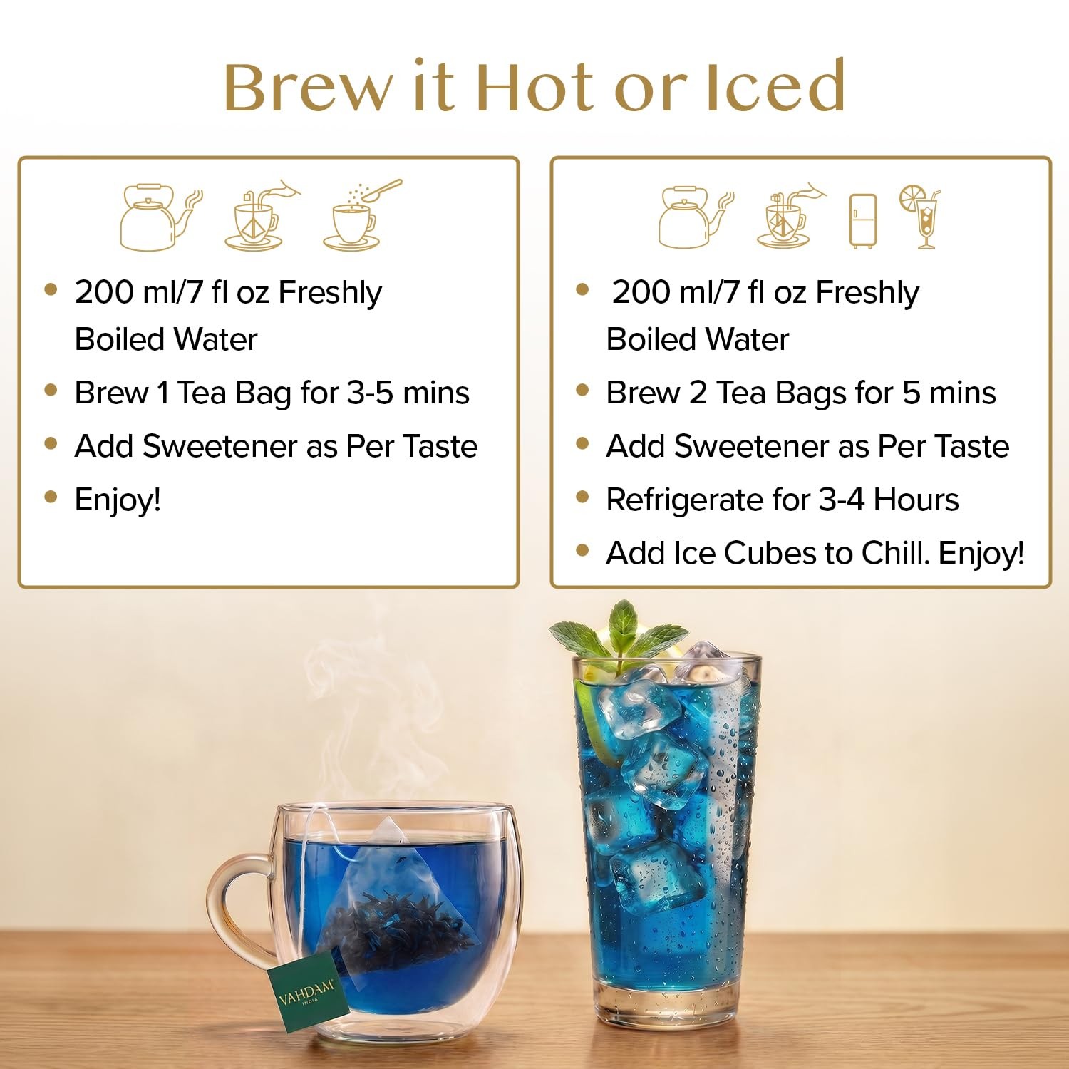 Butterfly Pea Flower Tea Bags 40 Pyramid Teabags Vegan, NonGMO | Delicate &…