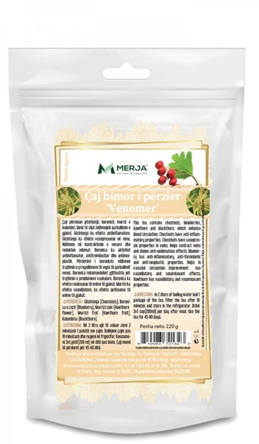 220 gr Herbal Circulation & Vein Support Tea Blend – Hawthorn, Blackberry, Roseh