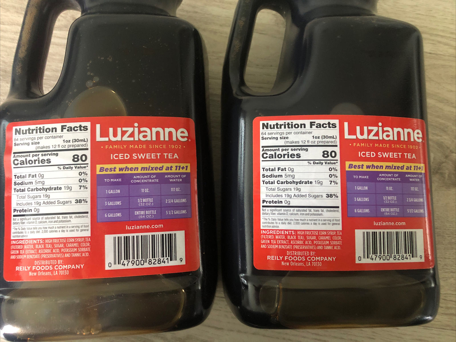 LUZIANNE 2(eaBottle x 64oz) ICED SWEET TEA BREWED CONCENTRATED MAKES 6 GALLONS