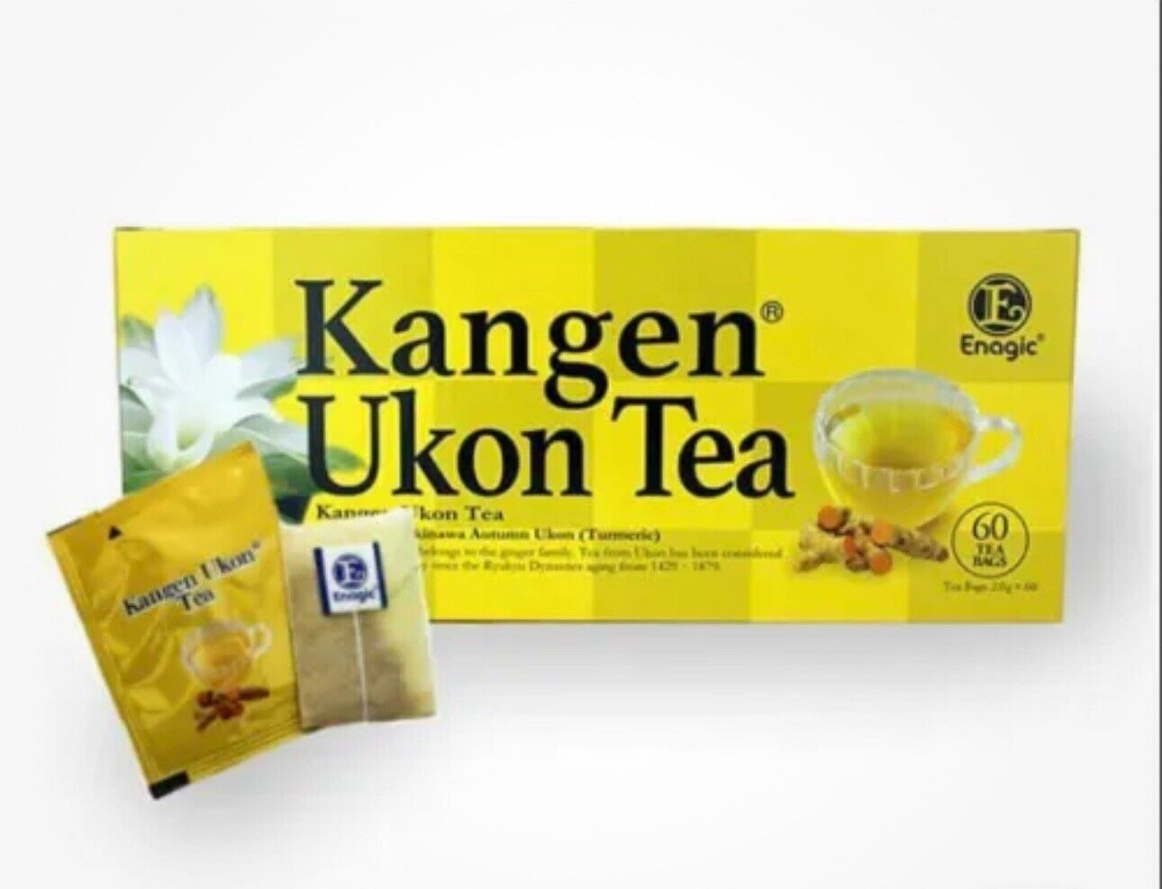 Kangen Ukon Turmeric Tea by Enagic 60 Bags 100% Organic, Sealed New Exp 2026