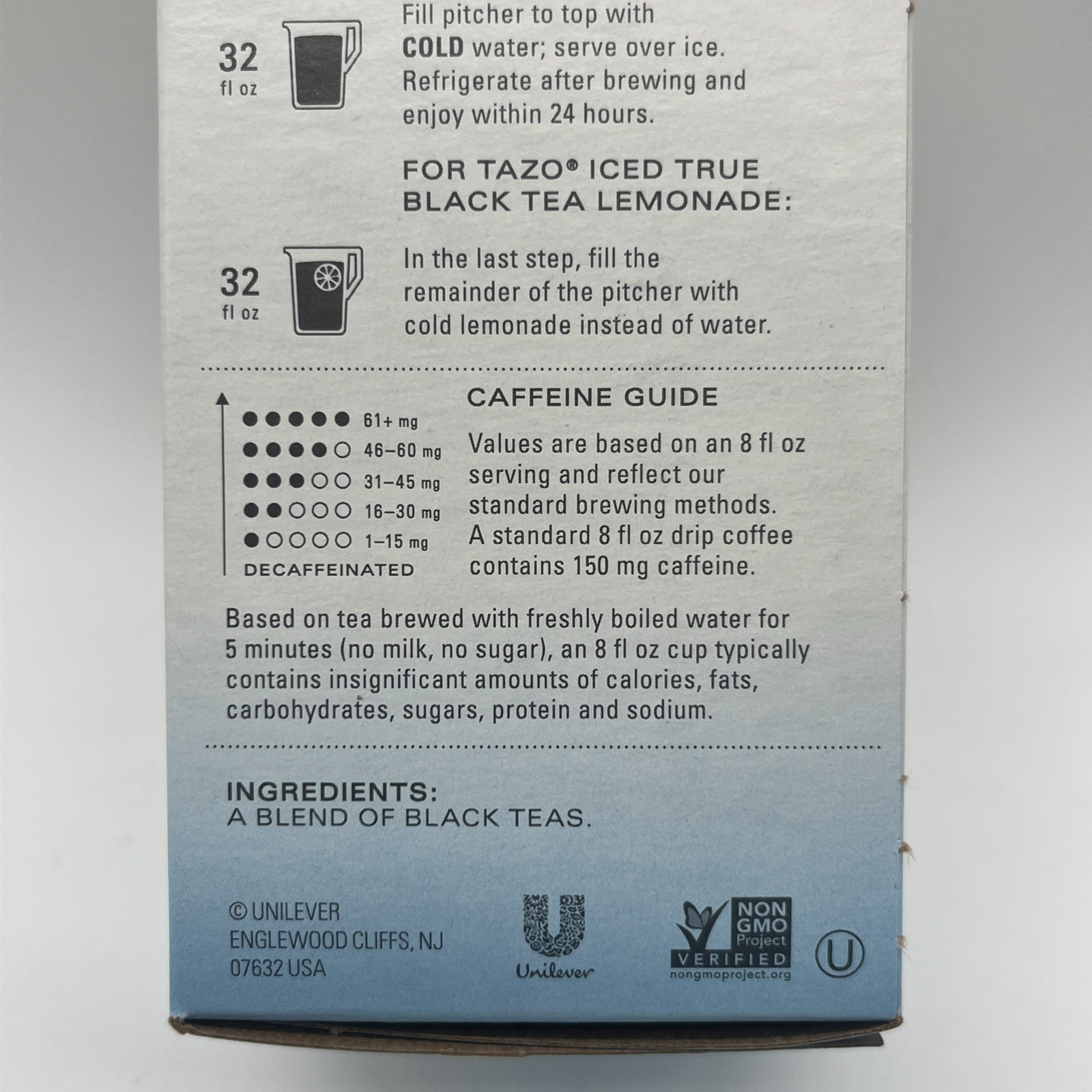 Tazo Iced True Black 6 Tea Bags Discontinued Makes Pitchers BB 6/17/22 Unilever