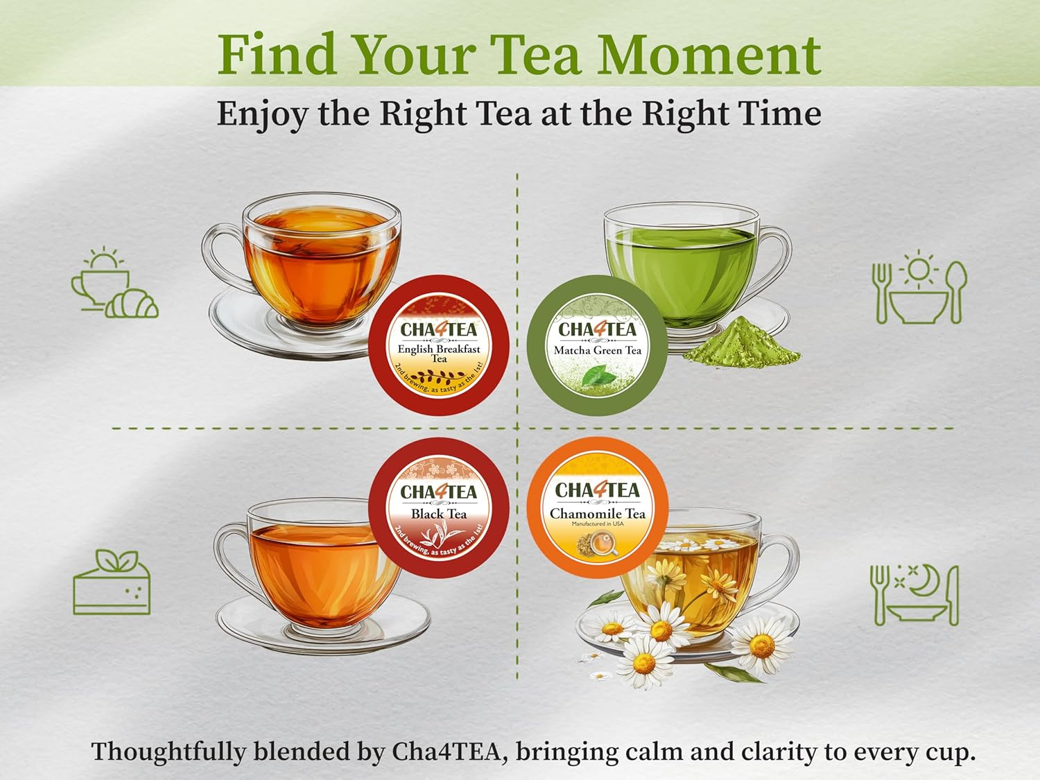 100-Count Variety Pack Tea, Compatible with Keurig Brewers, Includes Green, Blac