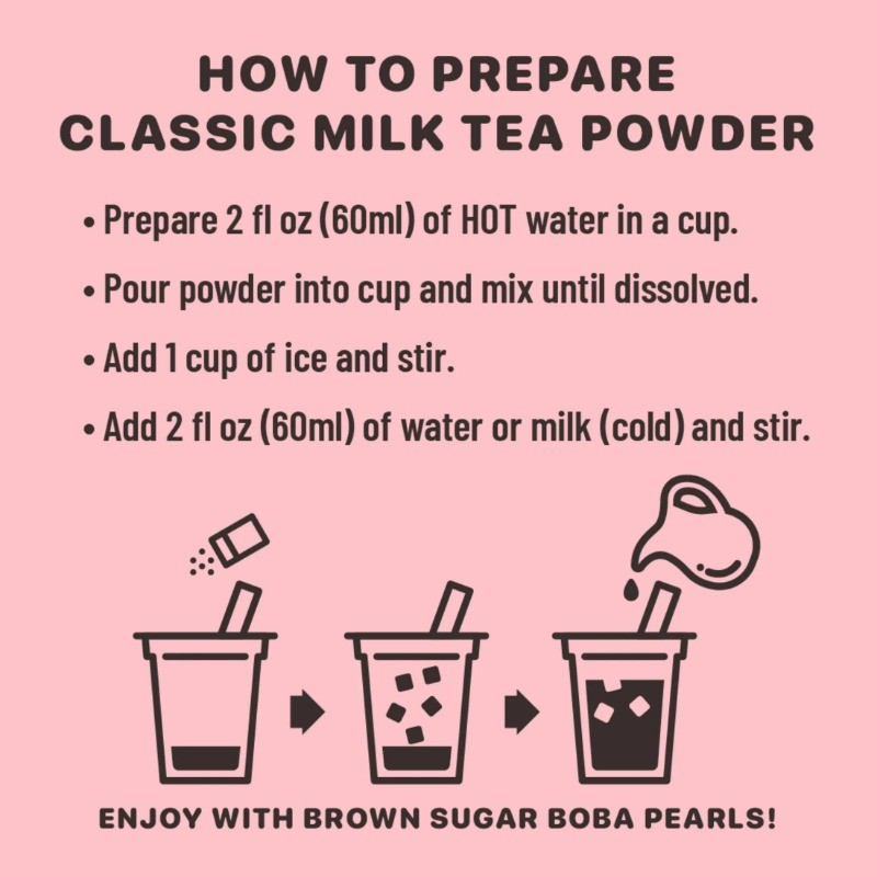 Yulu Instant Boba Classic Milk Tea, Bubble Tea Kit, 3 Drinks