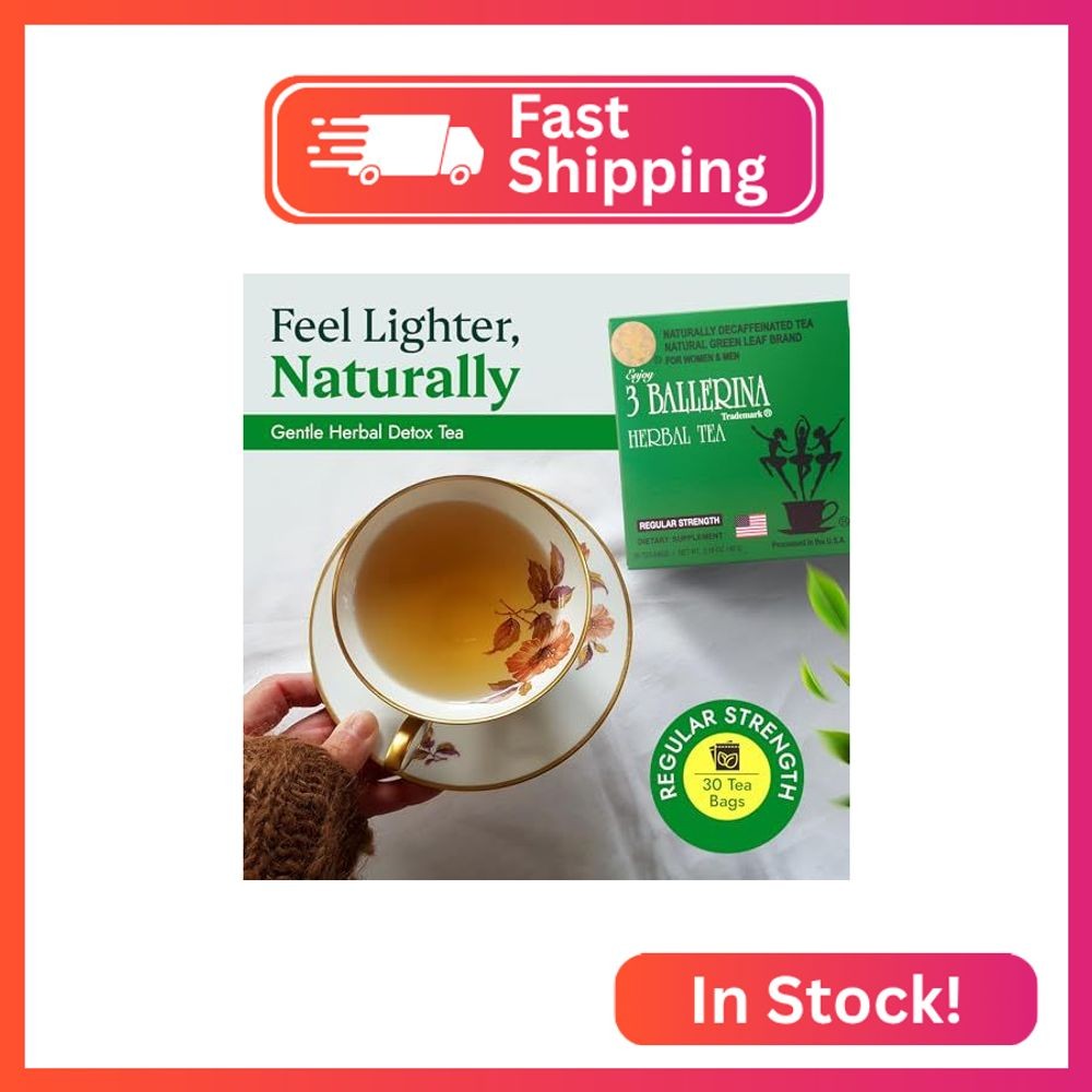 3 Ballerina Natural Green Leaf Brand Naturally Caffeine Free Diet Tea for Women