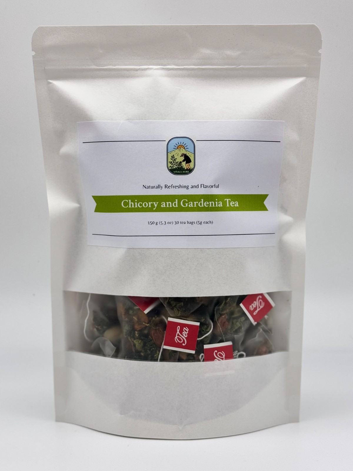 Chicory Gardenia Tea 30 Bags 150g Caffeine Free Whole Leaf Detox Herbal Blend