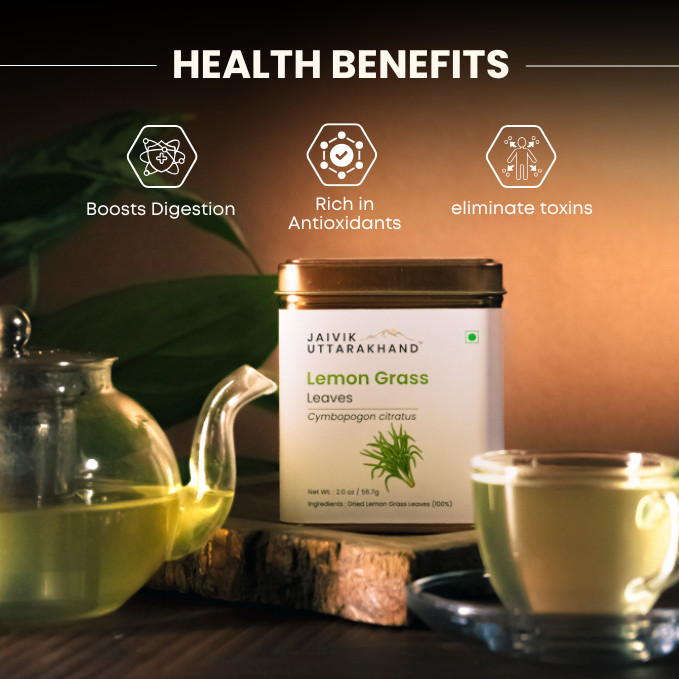 Jaivik Uttarakhand – Lemongrass Tea, Dried Cymbopogon Loose Leaves, fever grass
