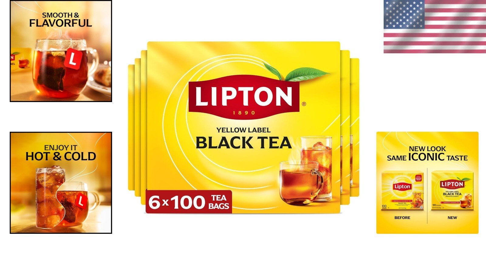 Lipton 600-Count Black Tea Bags – High Caffeine Breakfast Tea for All-Day Energy