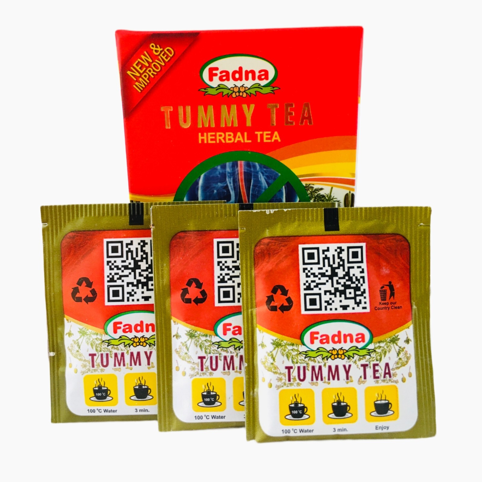 Fadna TUMMY TEA Herbal 100% Fat Burn Slim Weight Loss Tea Reduce Tummy Fat Fast