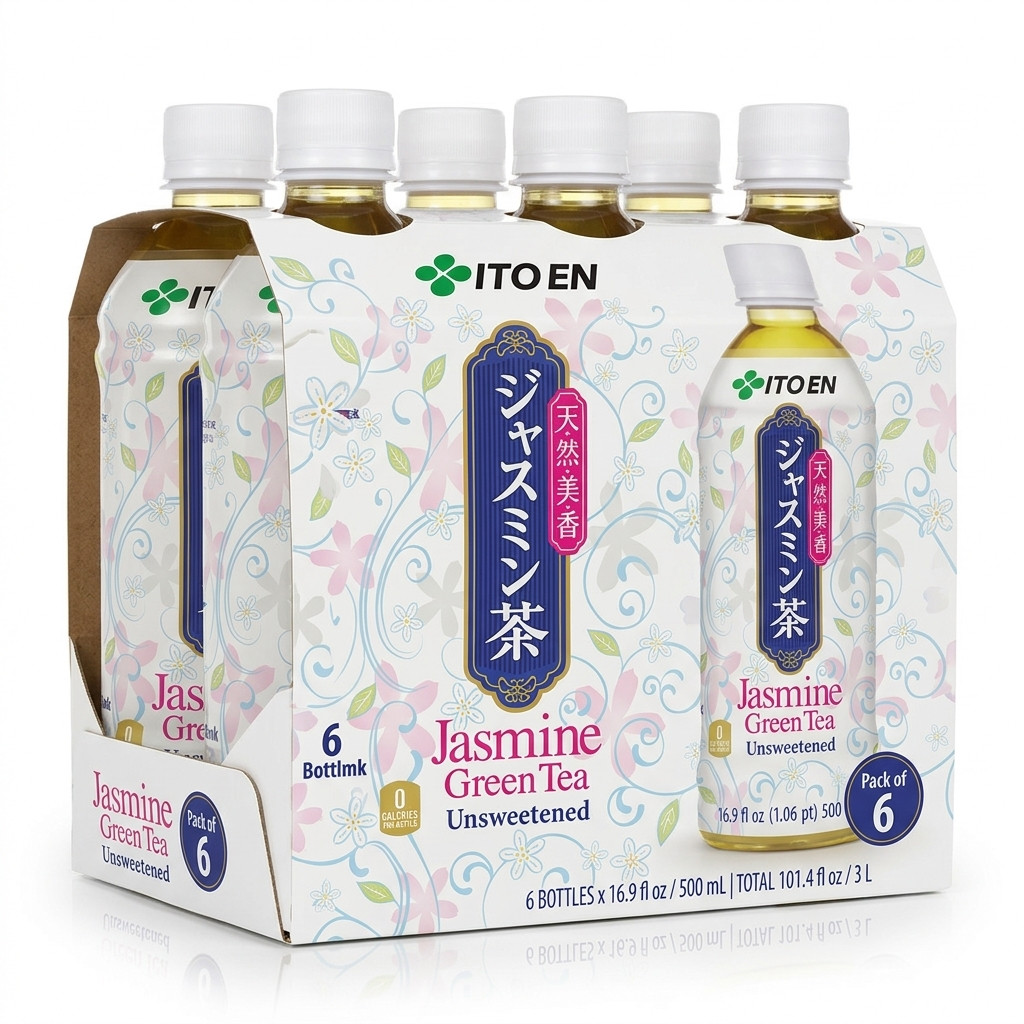 ITO EN Jasmine Unsweetened Green Tea 16.9oz 6 Pack Bottled Tea Drink