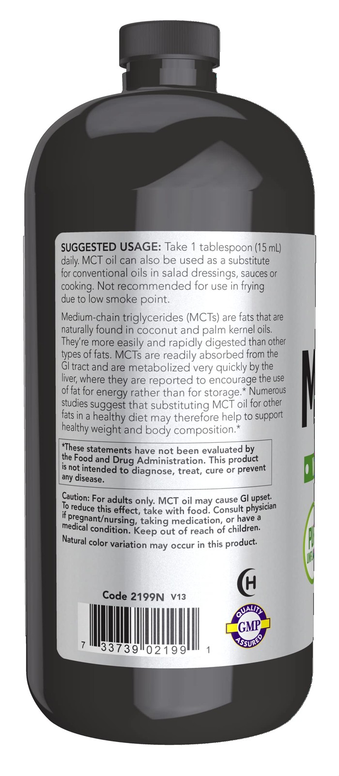 NOW Foods Sports Nutrition, MCT (Medium-chain 32 Fl Oz (Pack of 1), Amber
