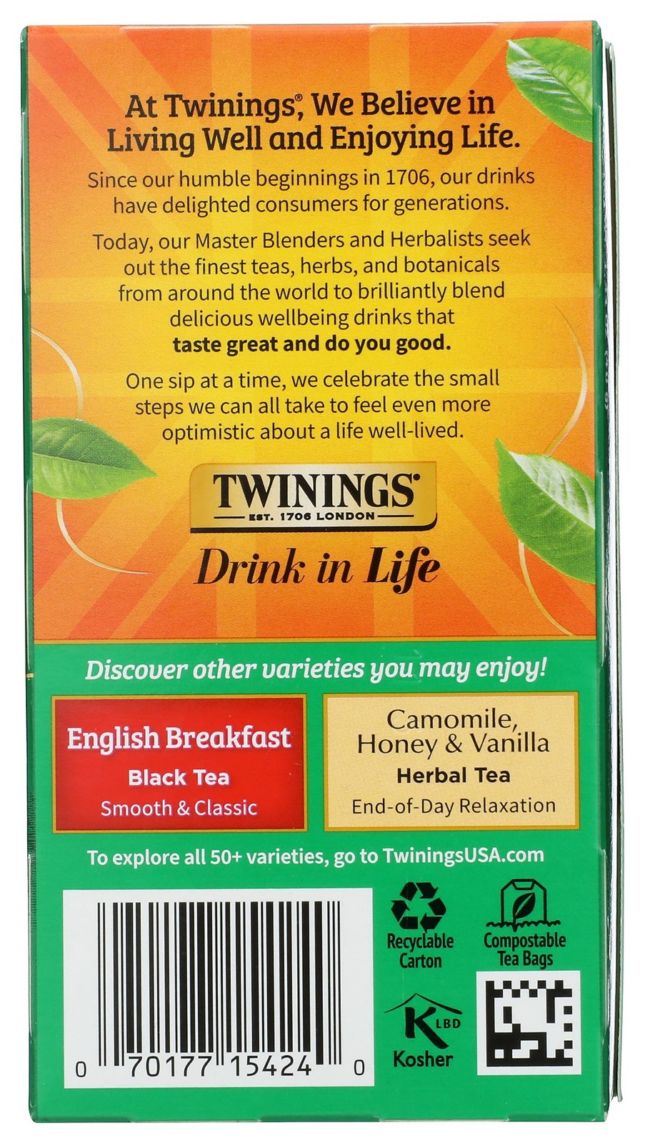 Twinings Irish Breakfast Tea, Robust 20 Count (Pack of 1), Black Tea Single