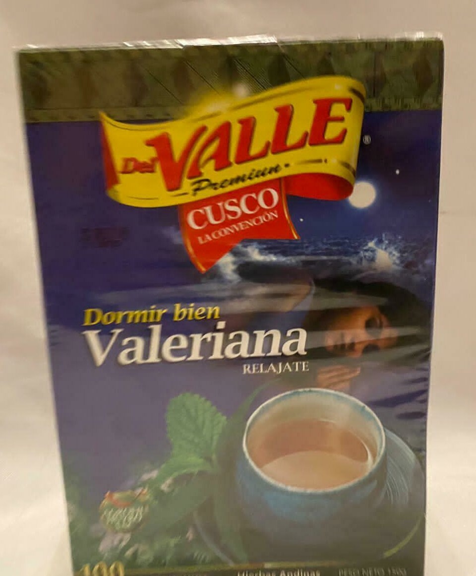 Del Valle Premium Tea Valeriana Relajante Peruvian Tea 100 bags Sealed box Peru