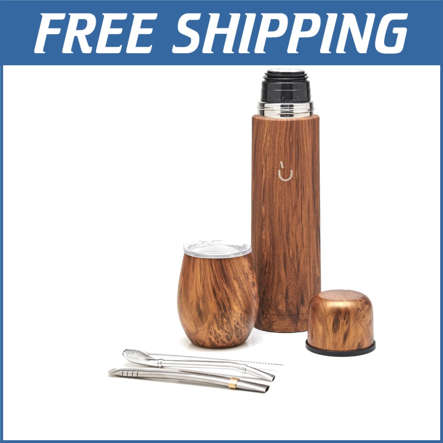 Luxury Yerba Mate Gourd Tea Set with Thermal Flask & Sustainable Accessories