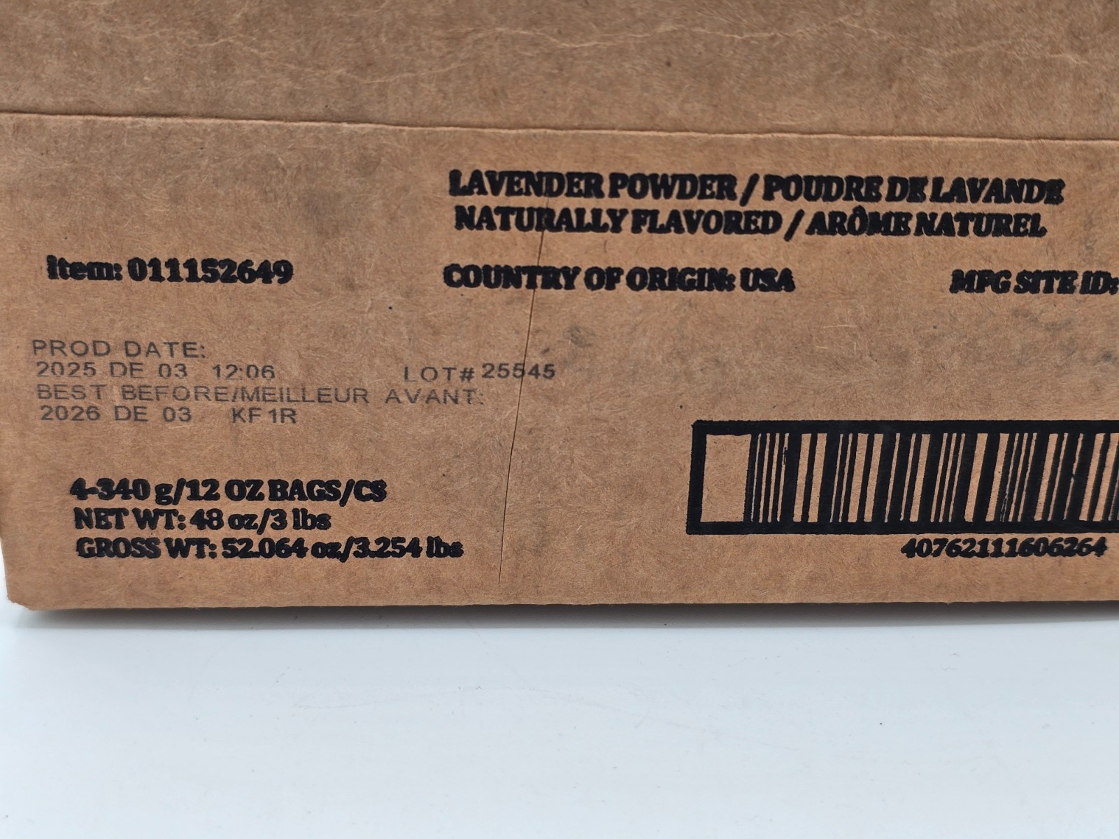 Starbucks Lavender Powder 1 CASE x4 BAGS 12OZ