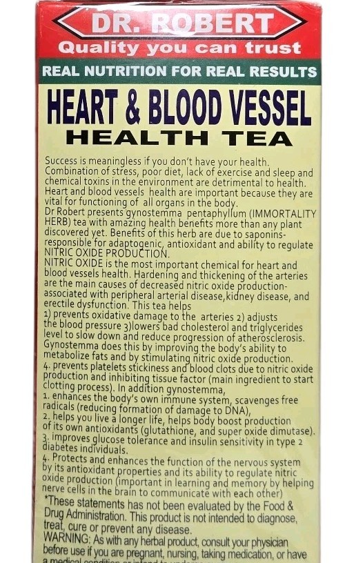 Dr Robert Heart & Blood Vessel Support Tea Bags 20ct Natural Herbal Health