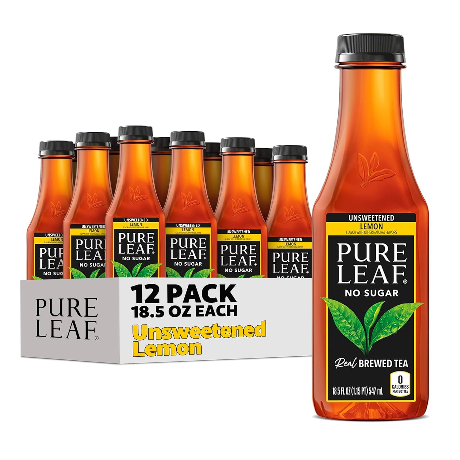 Pure Leaf Iced Tea, Sweetened, Real Brewed Black Tea, Lemon, 18.5 Fl Oz (Pack of