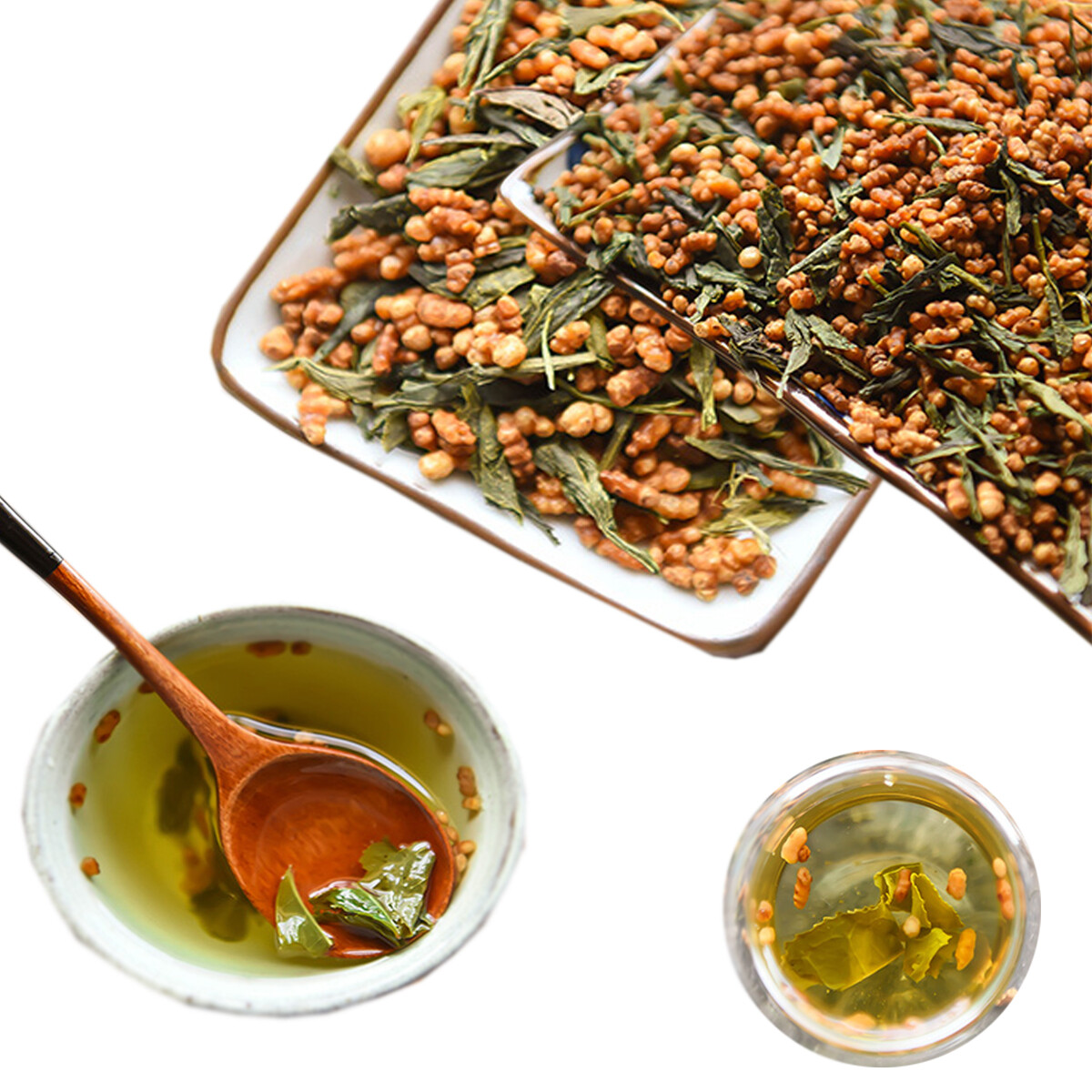Premium Genmaicha Brown Rice Green Tea Natural Herbal for Beauty Health
