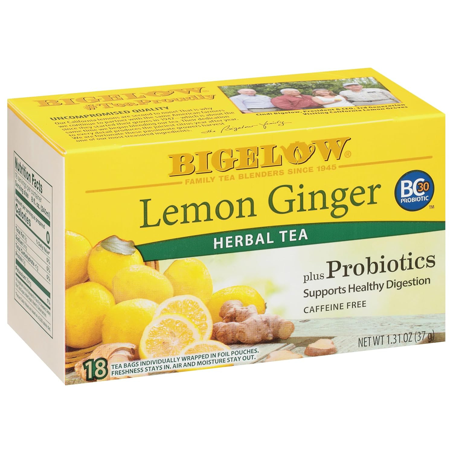 , Herb plus Lemon Ginger, 18-Count Tea Bags (Pack of 6) by