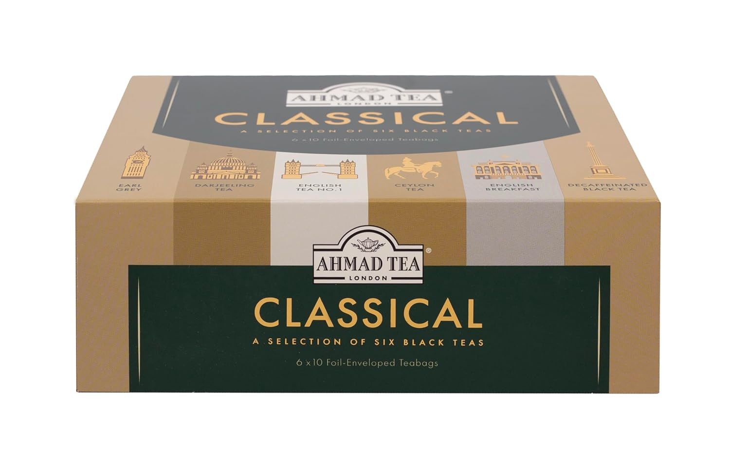 Black Tea, Classic Selection Pack Teabags, 60 Foil Teabags – Caffeinated, Decaff