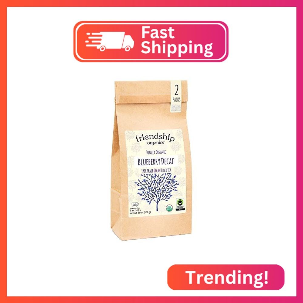 Friendship Organics Blueberry Decaf Tea Bags, Organic and Fair Trade 36 Count