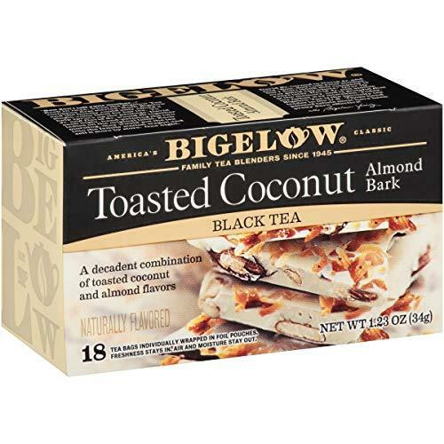 Bigelow Tea Toasted Coconut Almond Bark, Black Tea Bags, 18 Count Box Pack of 6