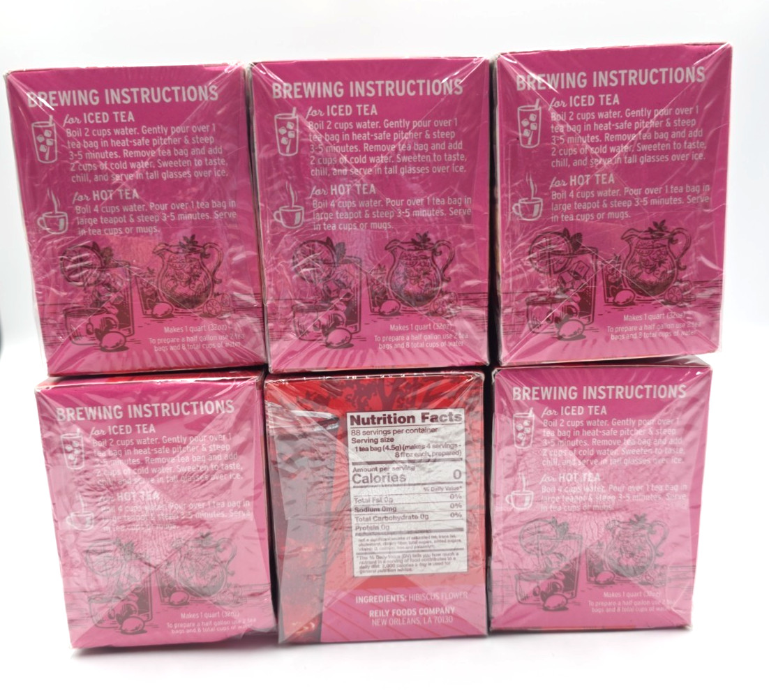 Luzianne Hibiscus Tea Family Size 22 Bags Pack of 6 47900-32201