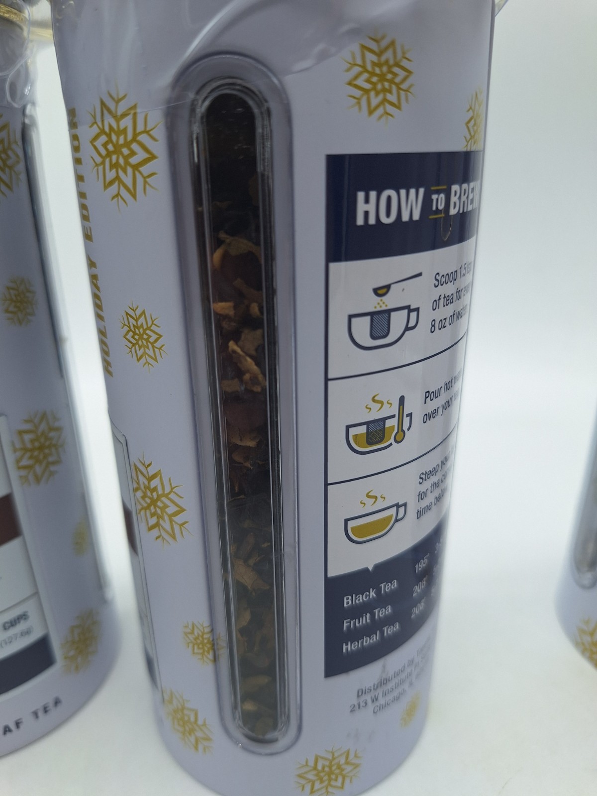3 Cans Tiesta Tea Cocoa Mocha Tiramisu Coffee Black Tea Holiday Edition 4.5 Oz.
