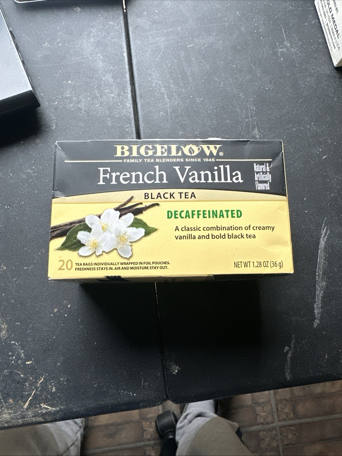 Decaffeinated French Vanilla Black Tea, Decaf Tea with French Vanilla, 20 Cou…