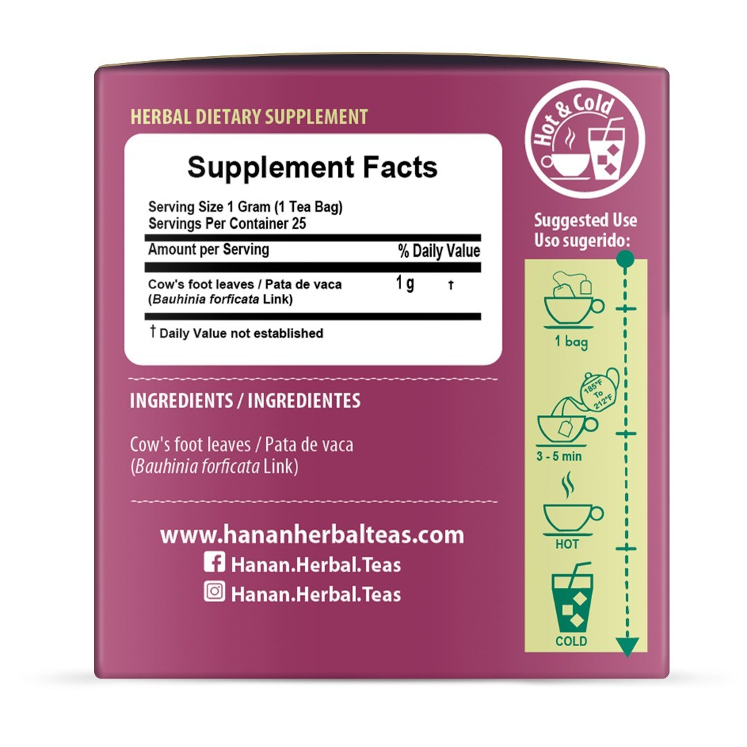 Hanan Peruvian Secrets Pata de Vaca Herbal Tea | 100% Natural Cow’s Foot Leaves