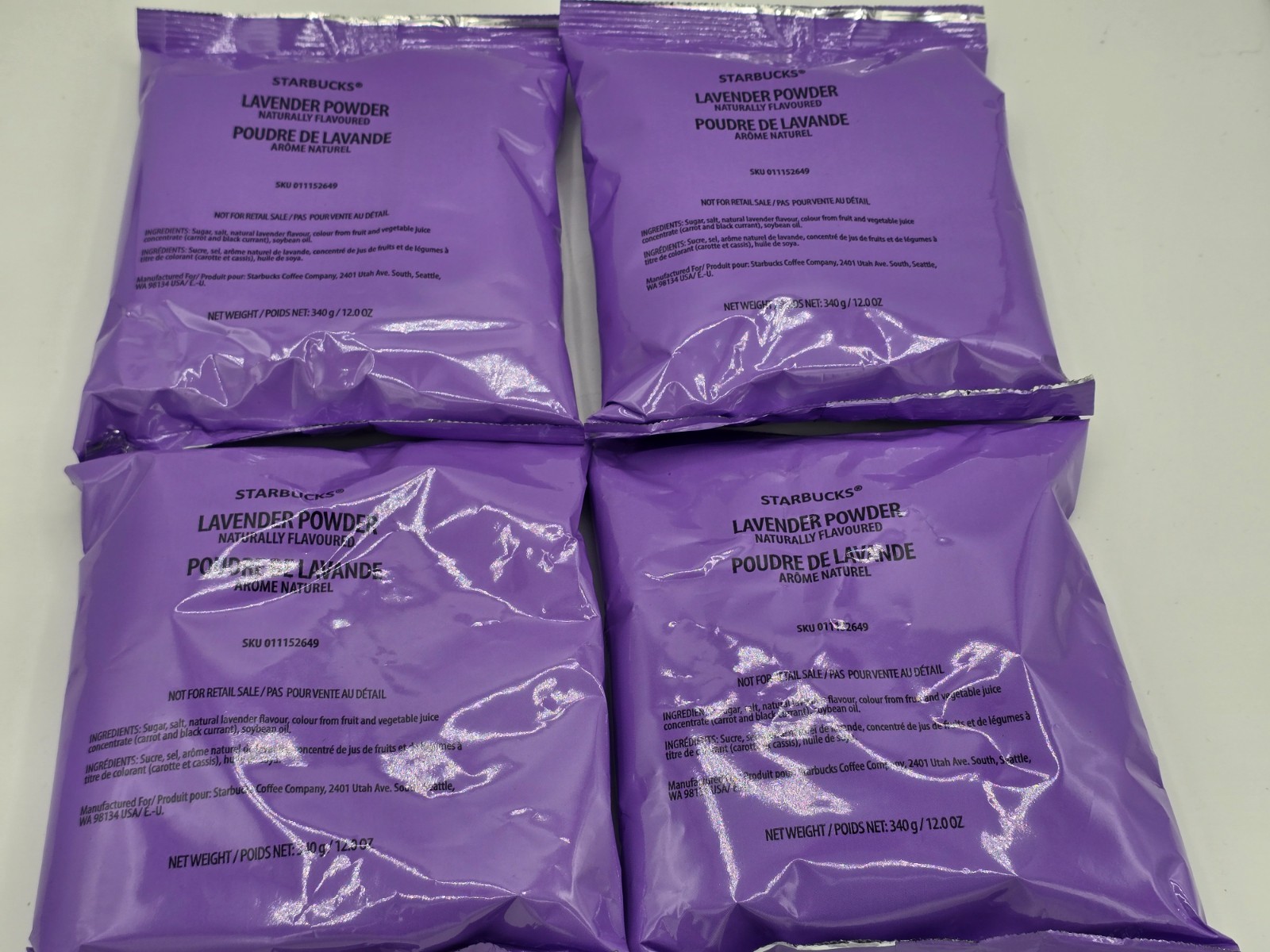 Starbucks Lavender Powder 1 CASE x4 BAGS 12OZ