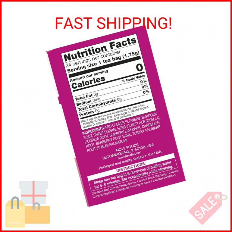 NOW Foods Give a Tea™ Ojibwa Tea, Herbal, Caffeine-Free, 24 bags, traditional No
