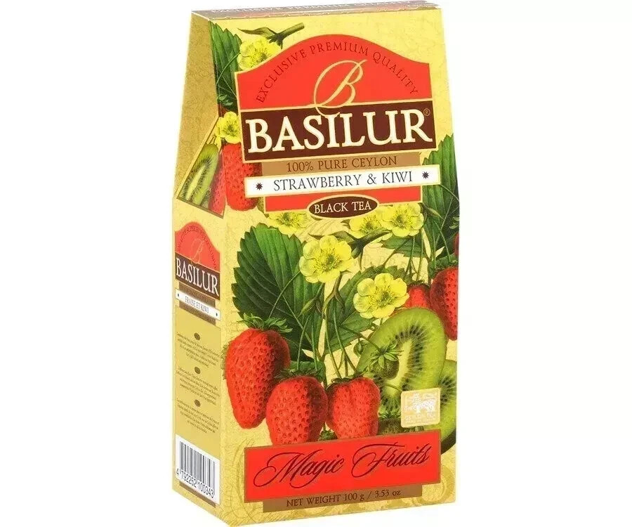 Basilur Strawberry and Kiwi Premium Ceylon Tea 100g FREE SHIPPING WORLD WIDE
