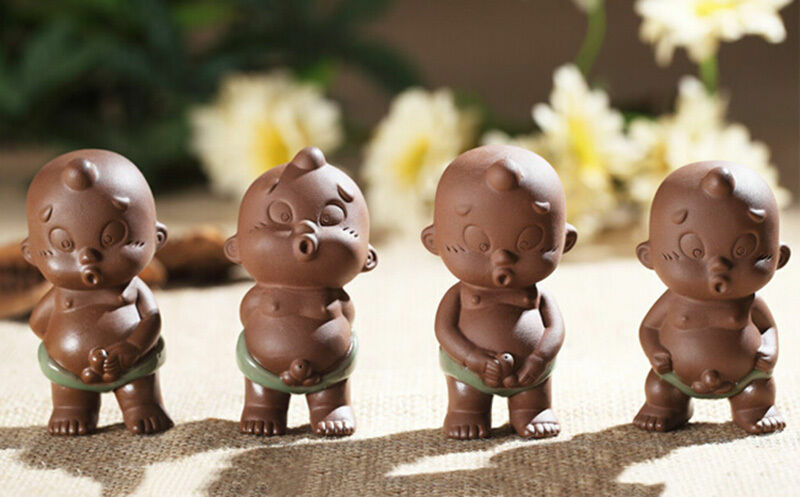 1 Set 4 China Minions Zisha Tea Tiny Pee Boy Christmas Gift Funny