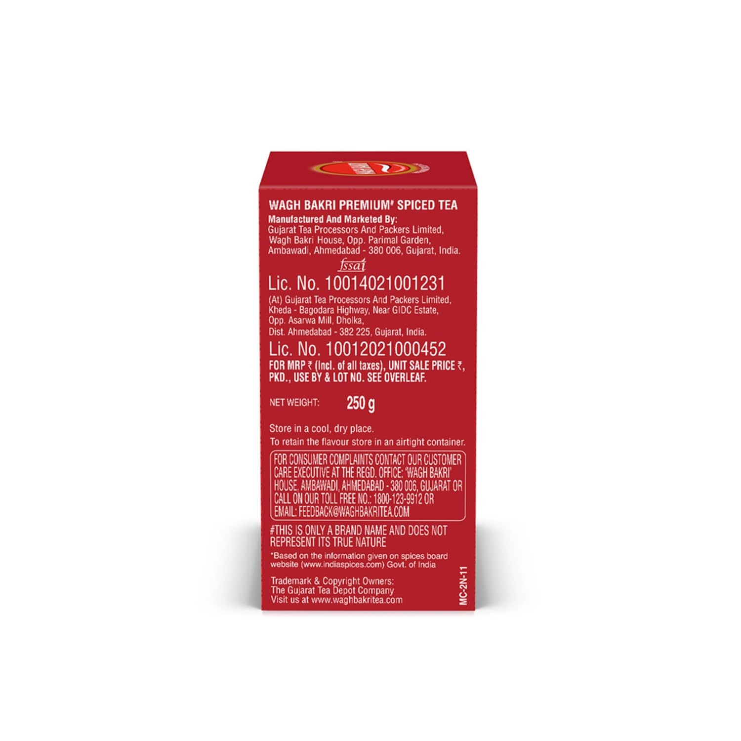 Wagh Bakri Premium Spiced Tea | With 7 Refreshing Spices |250 Gram, Black Tea