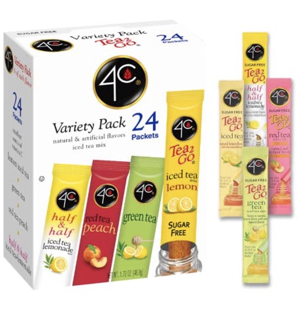 (24 Packets) 4C Totally Light 2 Go Drink Mix, Variety