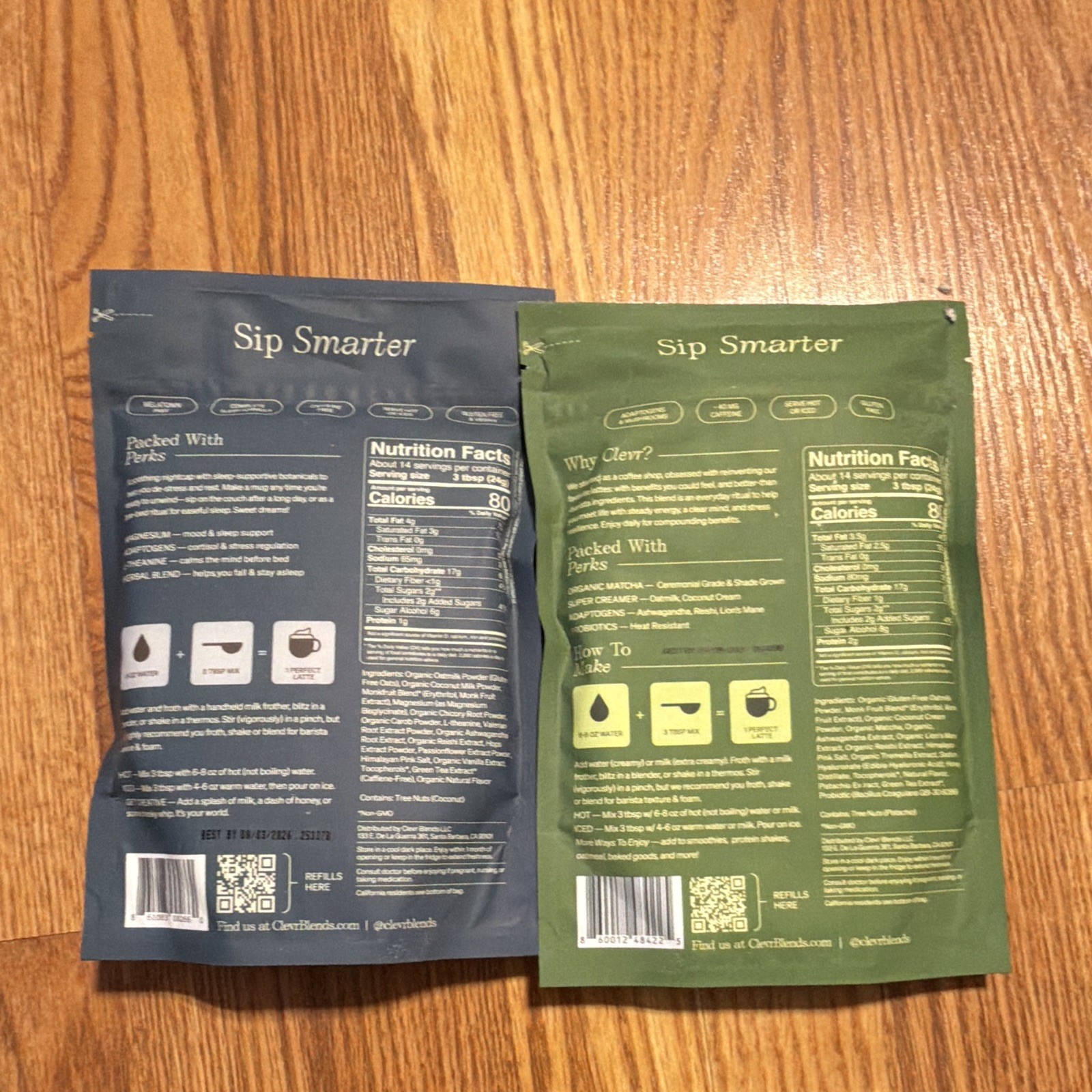 clevr SuperLatte Mix Bundle 2-Pack 12 oz Sleepytime + Honey Pistachio Matcha