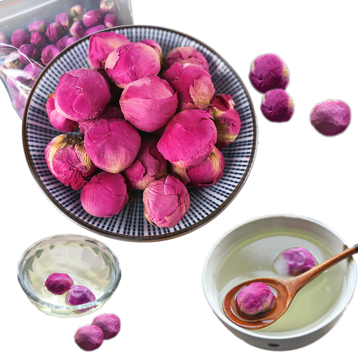 Rose Peony Flower Tea Herbal Bloom Ball Natural Fragrant Chinese Loose Leaf