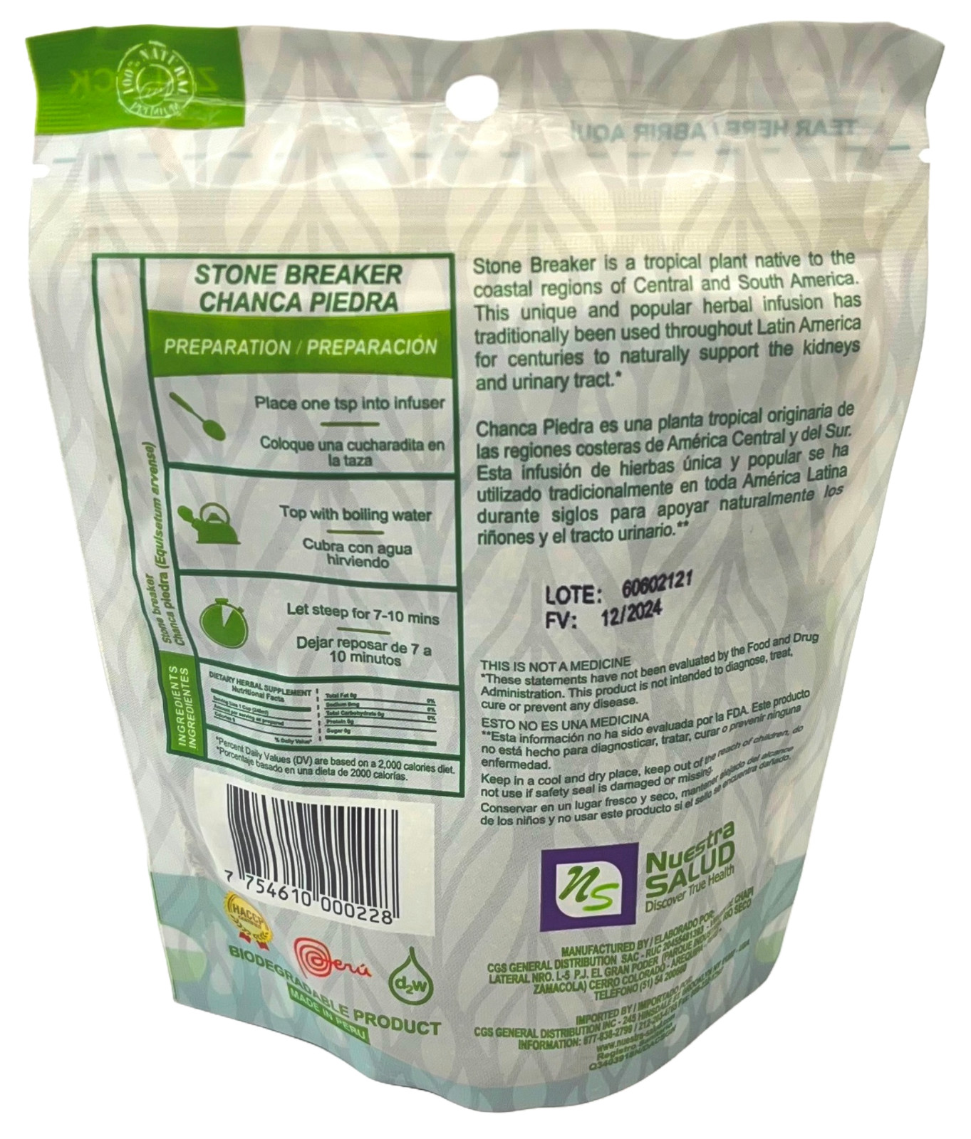 Chanca Piedra Tea Stonebreaker Herbal Tea (120g) Quebra Pedra Te