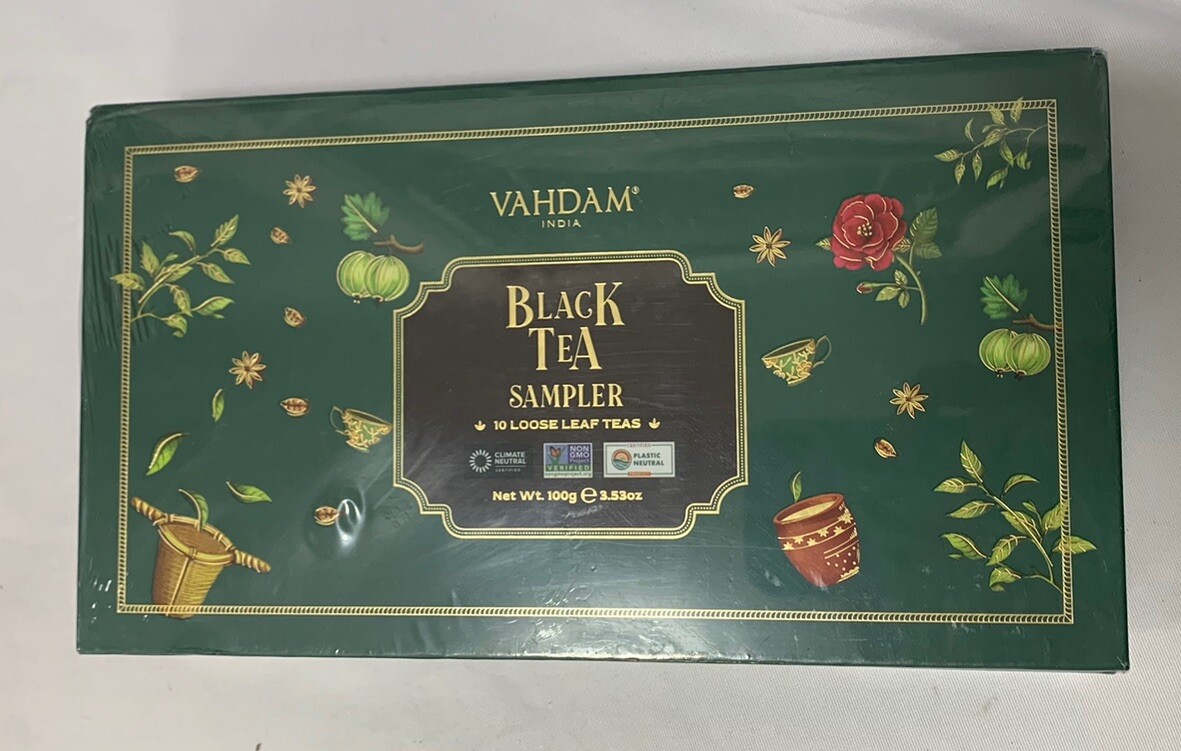 VAHDAM Black Tea Sampler 10 Loose Leaf Tea Flavors Gift Set -New Sealed
