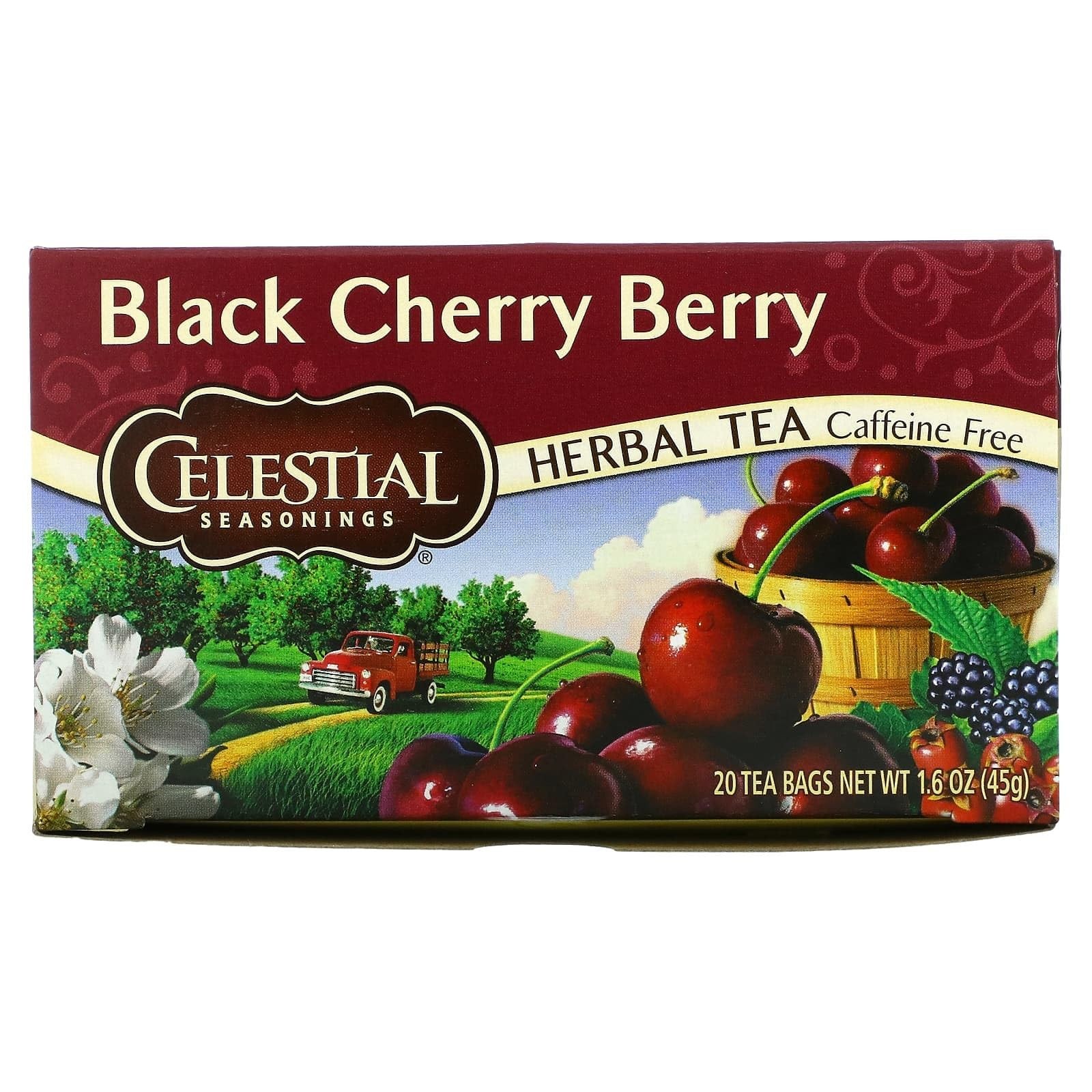 Bolsitas De Te De Bayas De Cereza Negra, 20 Unidades (Paquete De 2)
