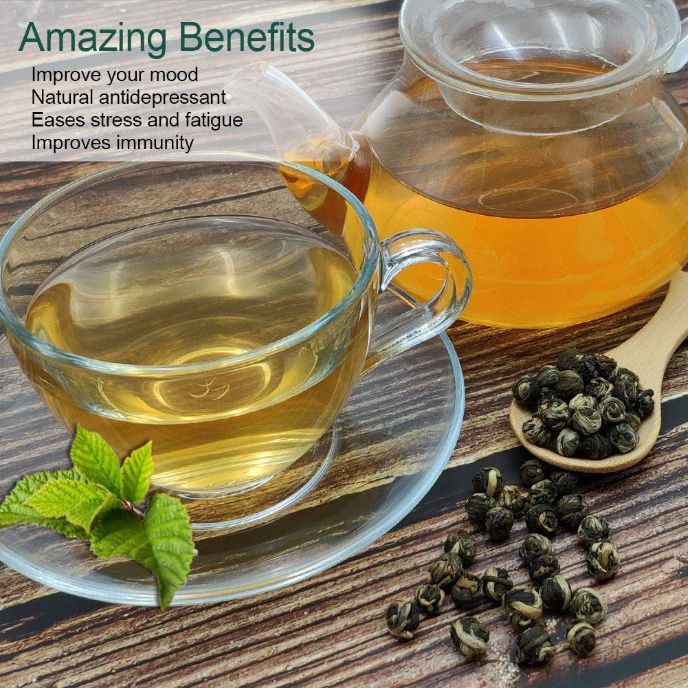 Jasmine Pearl Tea Jasmine Dragon Pearls Loose Leaf Green Tea Jasmine Gree…