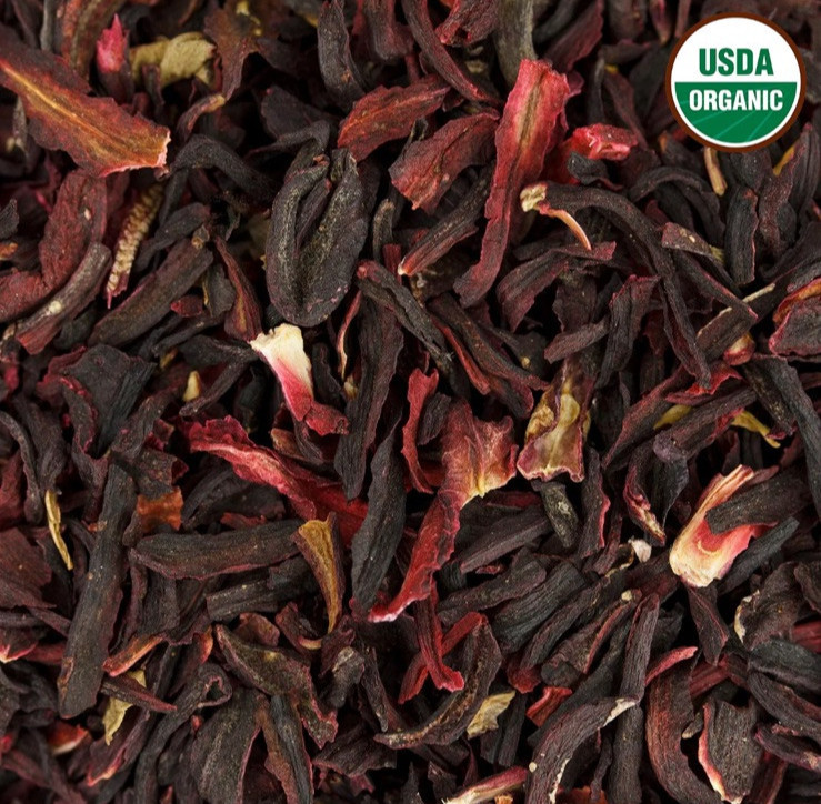 Hibiscus Tea 1LB (16Oz) 100% CERTIFIED Organic Hibiscus Flowers Herbal Tea