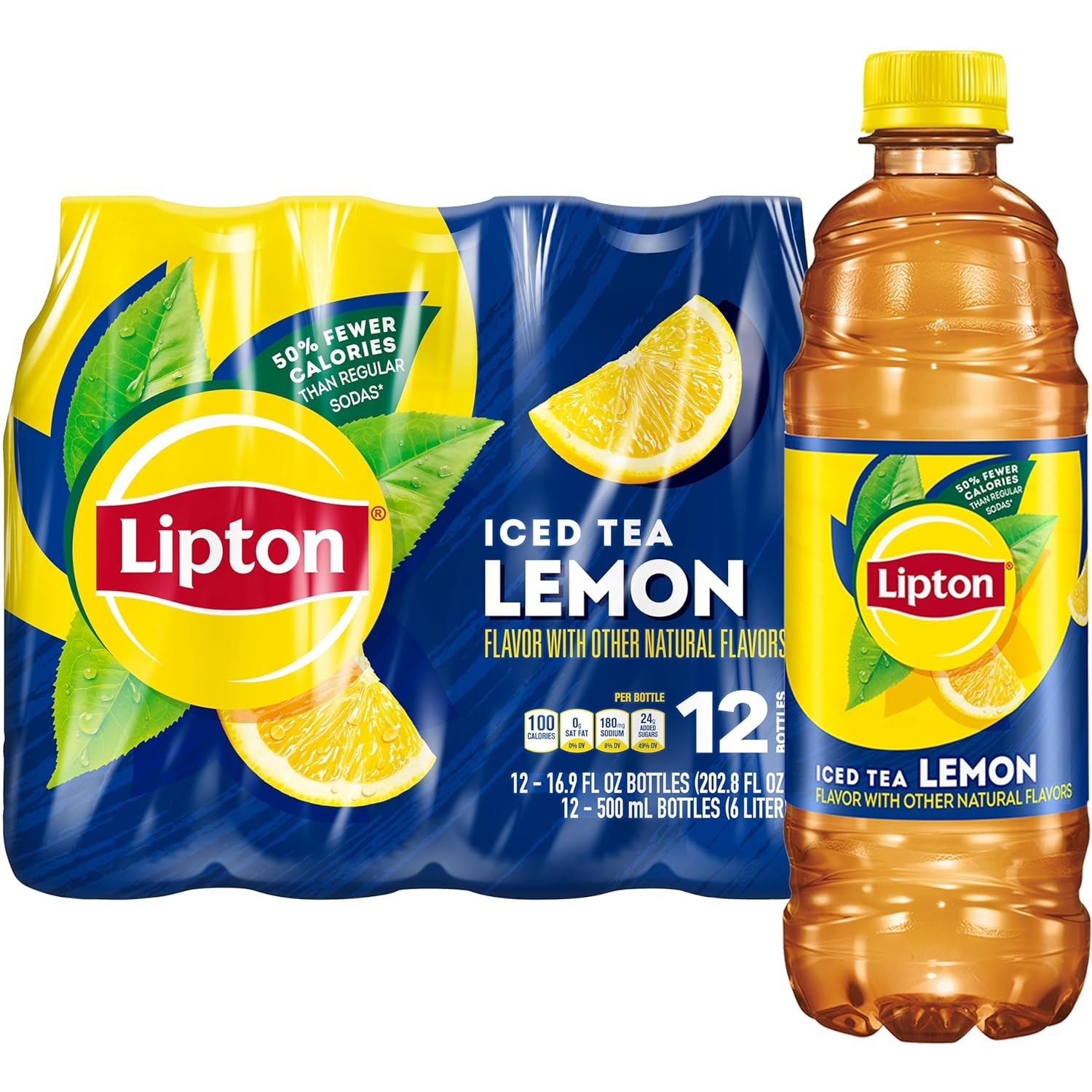 :.Lipton Iced Tea Lemon 16.9 Fl Oz Bottles (Pack of 12)