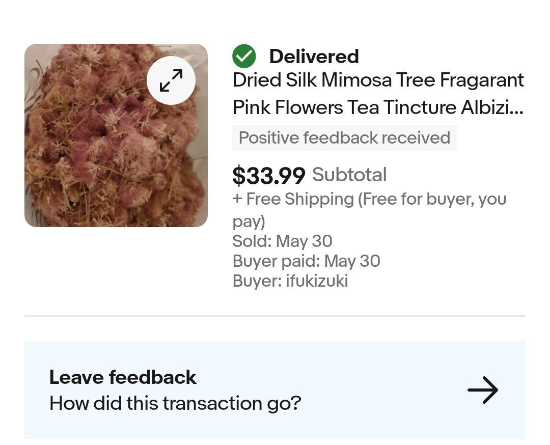 Albizia Julibrissin Mimosa Flower Dried Pink Blossoms Tea Herb Brew Organic