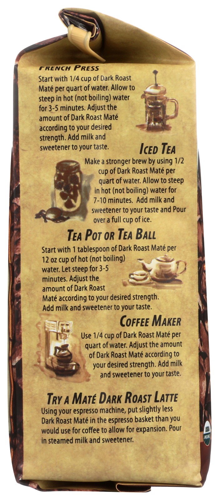 Mate Factor Organic Dark Roast Yerba Loose Tea 12 Oz Coffee 3 Pack