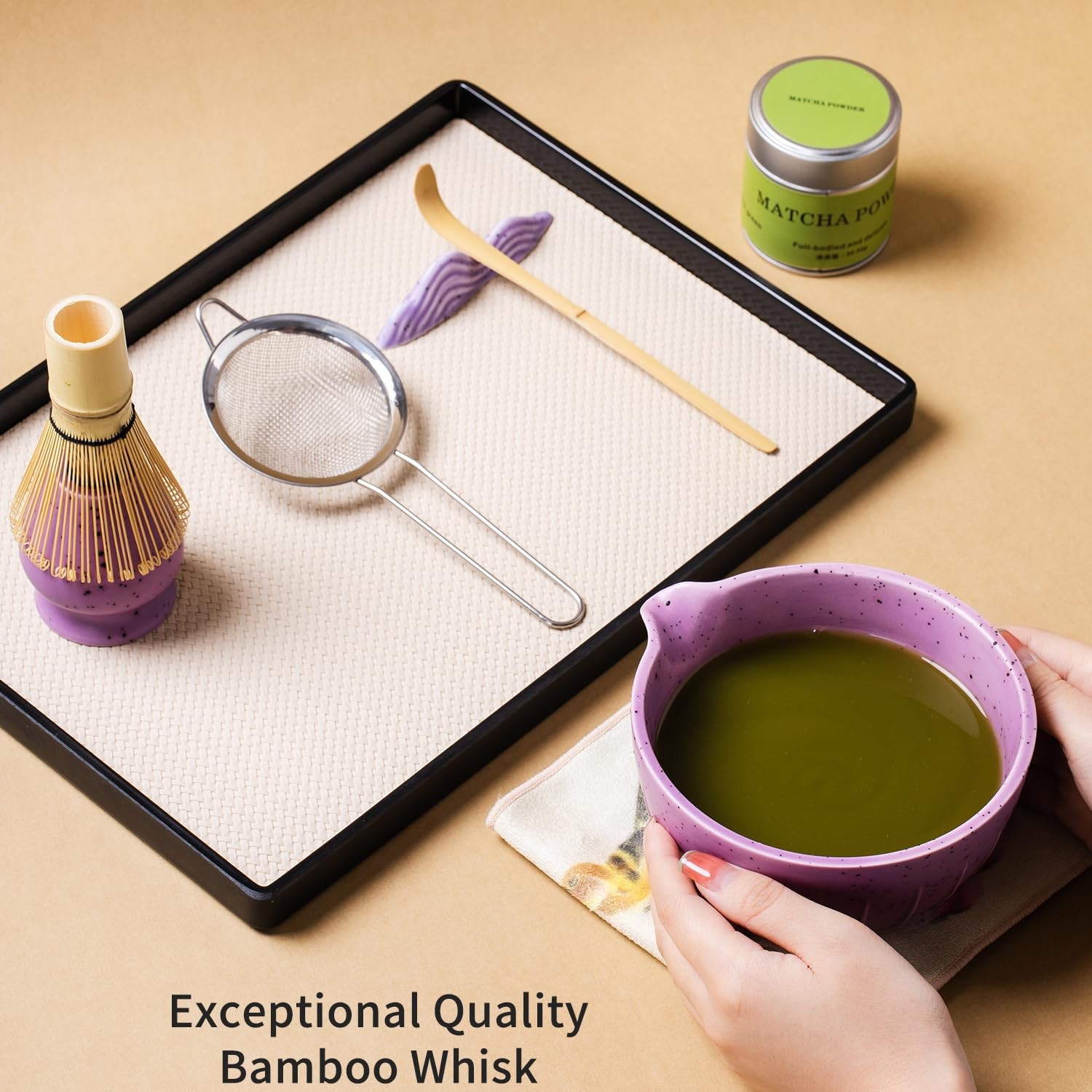 7Pcs Japanese Matcha Tea Set, Matcha Kit with Matcha Bowl (with Pouring Spout…